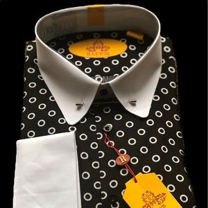 Premium Luxury Men’s bar pin collar dress shirts